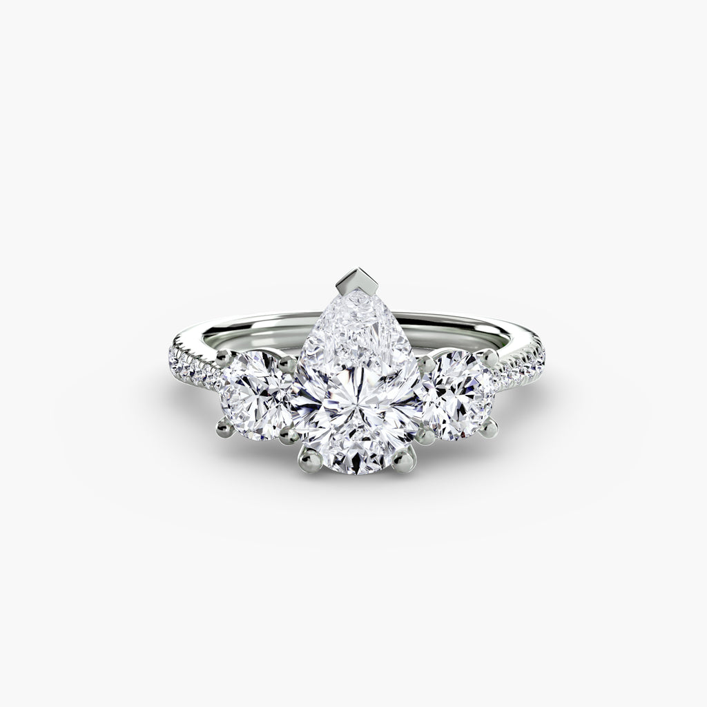 Three-Stone with Pavé Band