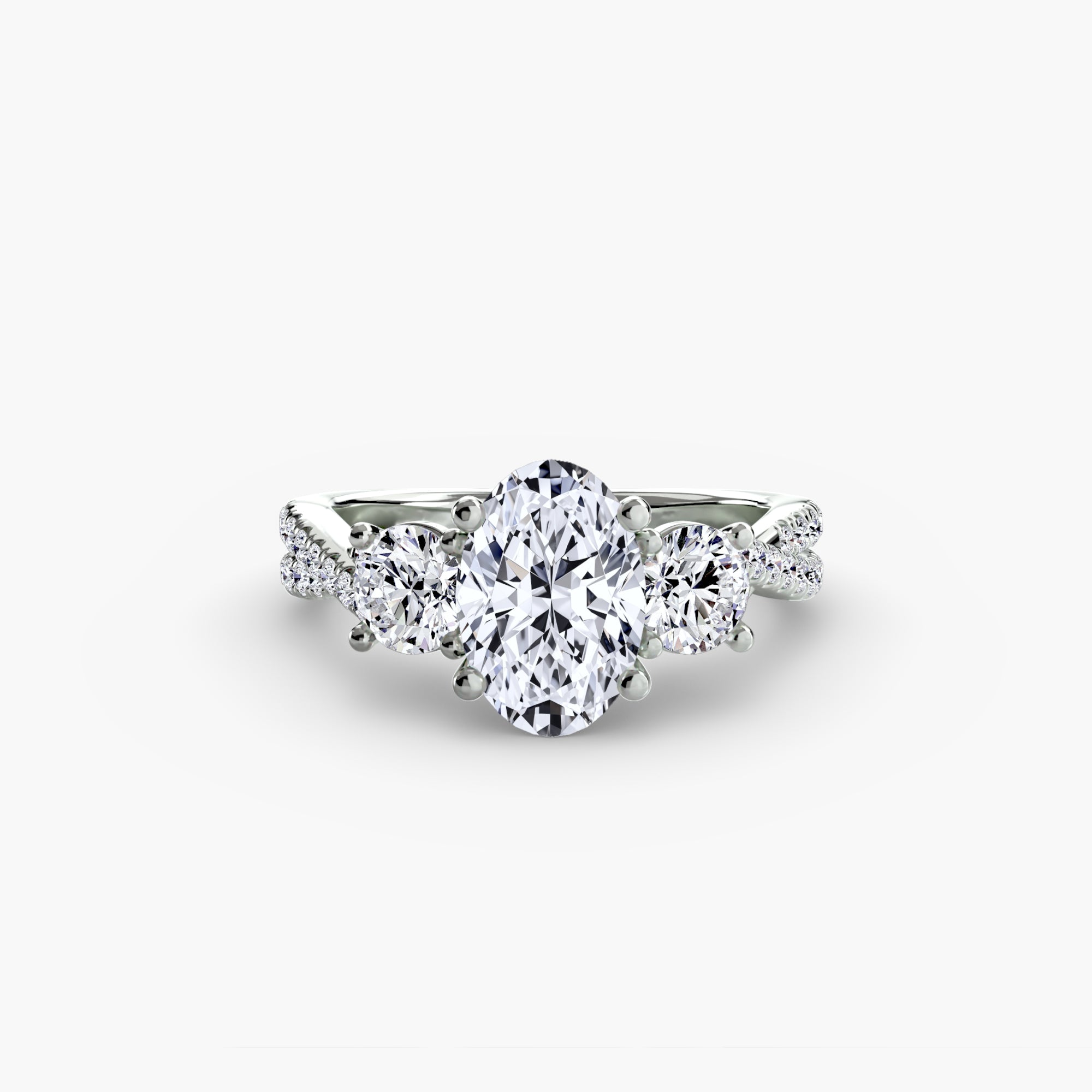 Three-Stone with Pavé Band 2
