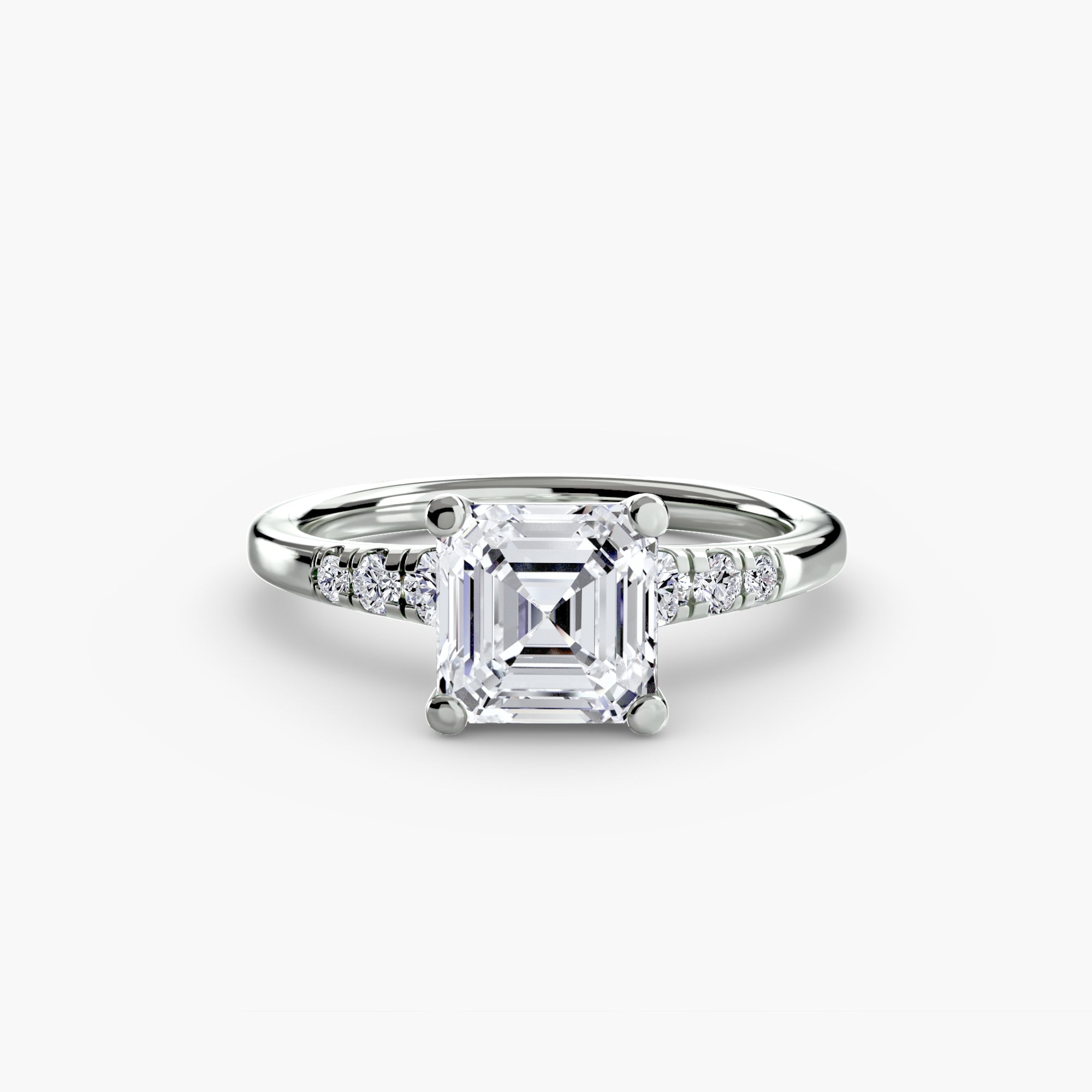 Solitaire with Shoulder Accents