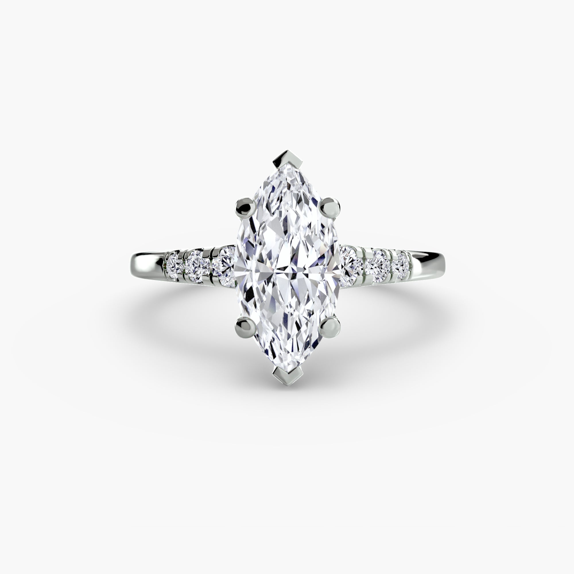 Solitaire with Shoulder Accents