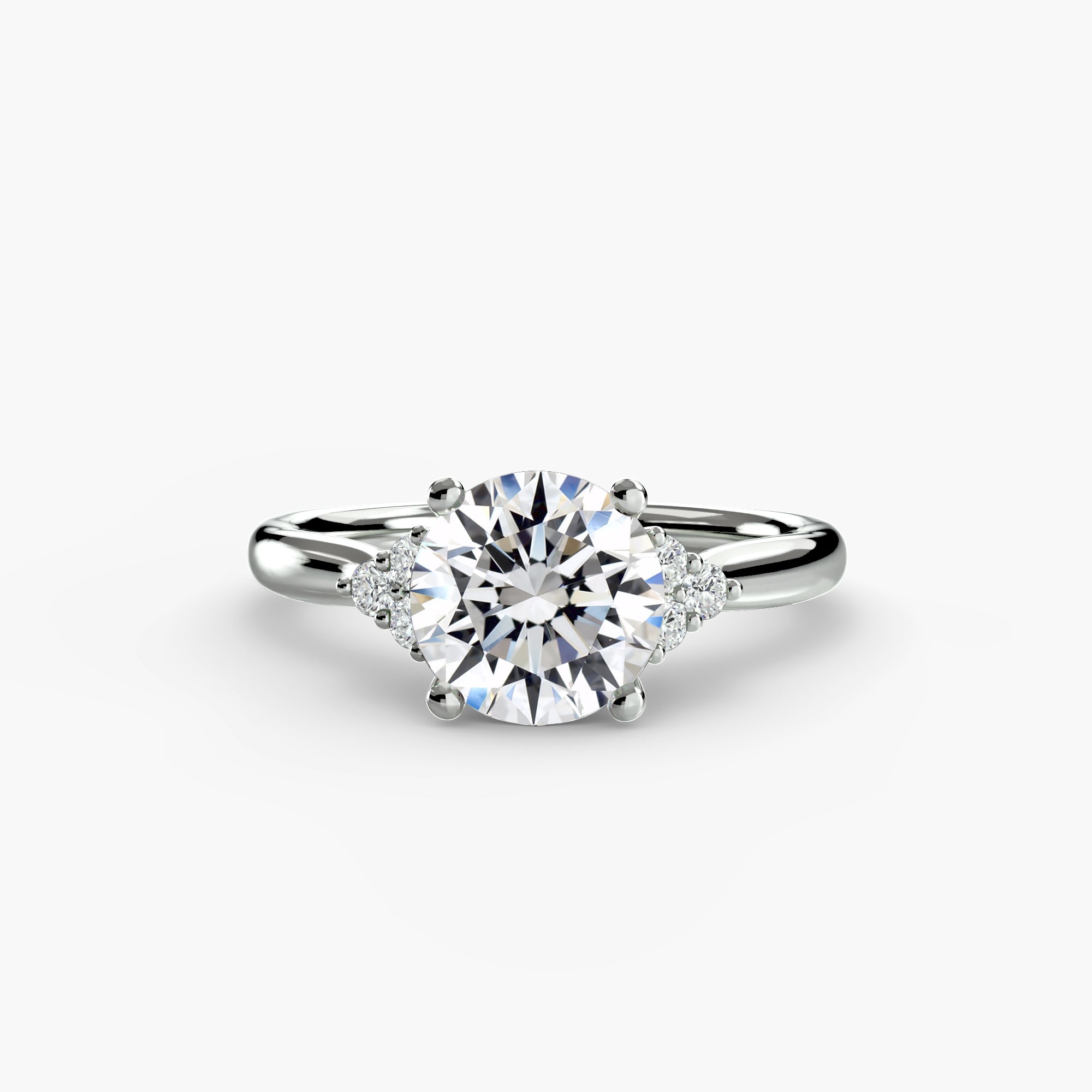 Solitaire with Cluster Shoulders