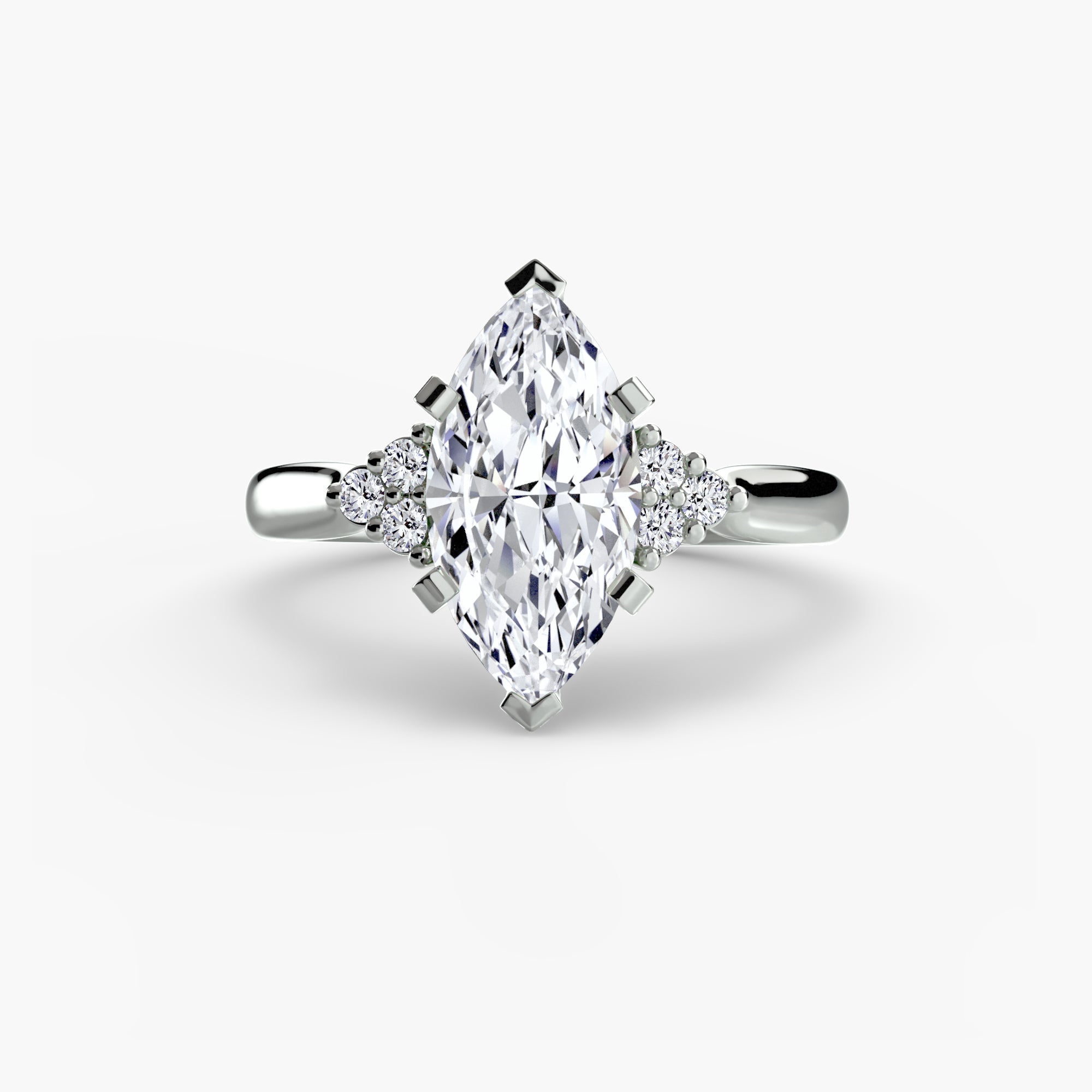 Solitaire with Cluster Shoulders 2